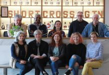 International journalists at Rademon Estate Distillery in Crossgar, with tour guide Maeve Davison (front, right).