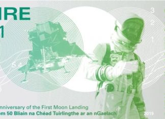 Irish moon landing stamp spells 'moon' wrong