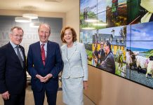 Niall Gibbons, CEO of Tourism Ireland; Tourism Minister Shane Ross; and Joan O’Shaughnessy, Chairman of Tourism Ireland, at the mid-year review of overseas tourism.