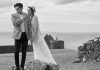 A pre-wedding photo of Chinese celebrities Zhang Ruoyun and Tang Yixin, taken this week at Dunluce Castle.