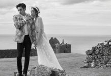 A pre-wedding photo of Chinese celebrities Zhang Ruoyun and Tang Yixin, taken this week at Dunluce Castle.