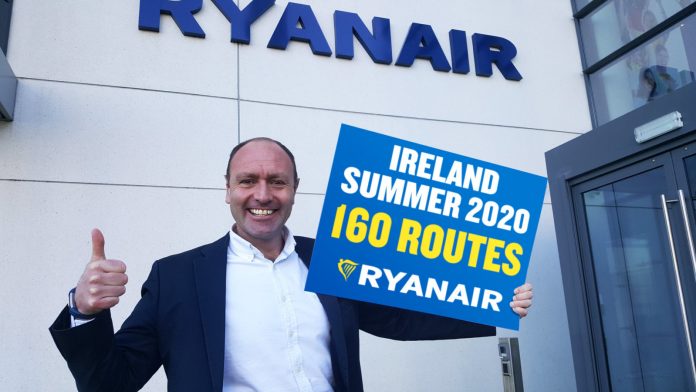 The new routes bring Ryanair's total routes from Ireland to 160.
