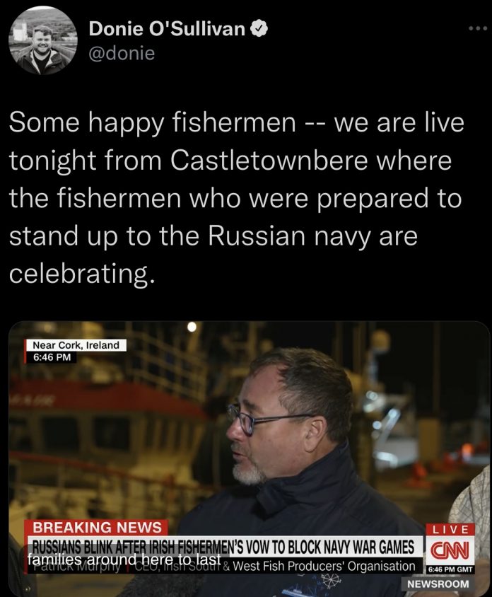 Russians back off after Irish fishermen vow to disrupt war games